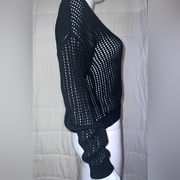 Black Knit See-Through Sweater - Picture 2 of 3